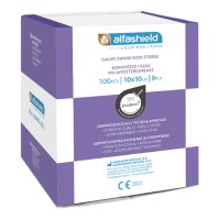Alfashield Alfa Gauze Swabs Non Sterile 8ply 10x10cm 100 τεμάχια