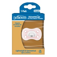 Dr. Browns Advantage One-Pice Silicone Soother 0-6m Pink 1 τεμάχιο