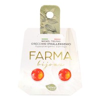 Farma Bijoux Υποαλλεγικά Σκουλαρίκια Κρύσταλλα Πορτοκαλί 8.3mm