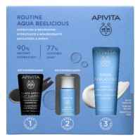 Apivita Aqua Beelicious Cream Rich Texture 40ml & Booster 10ml & Black Detox Jelly Cleanser 15ml