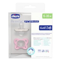 Chicco Physioforma Dual Soft Silicone Soother 6-16m Beige-Pink 2 τεμάχια