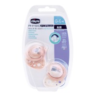 Chicco Physioforma Air Silicone Soother 0-6m Beige-Pink 2 τεμάχια