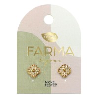 Farma Bijoux Earrings Van Stud with Zircon 11mm
