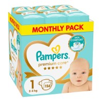 Pampers Monthly Pack Premium Care No. 1 (2-5 kg) 156 τεμάχια