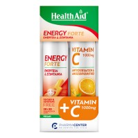 Health Aid Energy Forte γεύση Τροπικά Φρούτα 20 αναβράζοντα δισκία & Vitamin C 1000mg γεύση Πορτοκάλι 20 αναβράζοντα δισκία