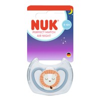 Nuk Perfect Match Air Night Silicone Soother 0-6m Lion 1 τεμάχιο