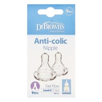 Dr. Browns Options+ Θηλές Σιλικόνης για Μπιμπερό με Στενό Λαιμό Level 4 9m+ 2 τεμάχια