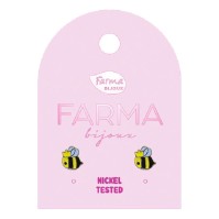 Farma Bijoux Earrings for Kids Bees 7mm