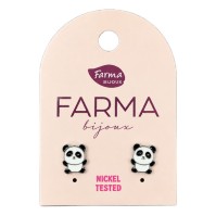 Farma Bijoux Earrings for Kids Panda 10mm