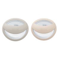 Nuk Mommy Feel Silicone Soother 0-9m Grey-White 2 τεμάχια