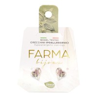 Farma Bijoux Υποαλλεγικά Σκουλαρίκια Κρύσταλλα Καρδιά 7.3mm