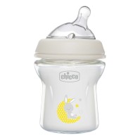 Chicco Natural Feeling Glass Baby Bottle 0m+ Beige 150ml
