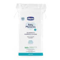 Chicco Baby Moments Soft Cotton Squares 60 τεμάχια