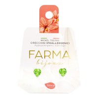Farma Bijoux Υποαλλεγικά Σκουλαρίκια Καρδιές Πράσινες 6.3mm