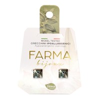 Farma Bijoux Υποαλλεγικά Σκουλαρίκια Κρύσταλλα Μαύρα 6mm