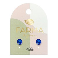 Farma Bijoux Earrings Majestic Blue Crystals 6.3mm