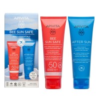 Apivita Bee Sun Safe Beach Essentials Hydra Fresh Face and Body Milk SPF50 100ml & Apivita After Sun Cool and Sooth Face and Body Gel-Cream 100ml
