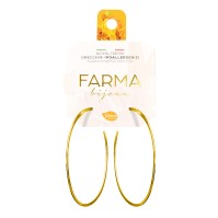 Farma Bijoux Υποαλλεργικά Σκουλαρίκια Κρίκοι Χρυσοί Πλακέ 60mm