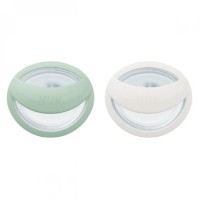 Nuk Mommy Feel Silicone Soother 0-9m Green-White 2 τεμάχια