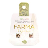 Farma Bijoux Earrings Crystal Squares 6mm