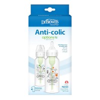 Dr. Browns Anti-Colic Options+ Plastic Baby Bottle Narrow Βάτραχος-Γουρουνάκι 2x250ml