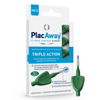 PlacAway Triple Action Μεσοδόντιο Βουρτσάκι 0.8mm ISO 5 Πράσινο 6 τεμάχια