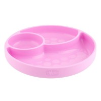 Chicco Πιάτο με Χωρίσματα Ροζ 12m+ 1 τεμάχιο