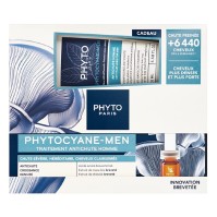 Phyto Phytocyane Men Anti-Hair Loss Treatment for Hereditary Hair Loss Vials 12x3.5ml & Anti-Hair Loss Shampoo 100ml