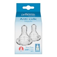Dr. Browns Anti-Colic Nipple Narrow Baby Bottle Level 1 0m+ 2 τεμάχια
