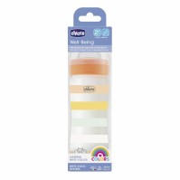 Chicco Well Being Plastic Baby Bottle 2m+ Yellow-Orange Stripes 250ml