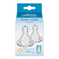 Dr. Browns Anti-Colic Nipple Narrow Baby Bottle Level 3 6m+ 2 τεμάχια