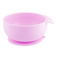 Chicco Μπολ Σιλικόνης με Βεντούζα Ροζ 6m+ 1 τεμάχιο