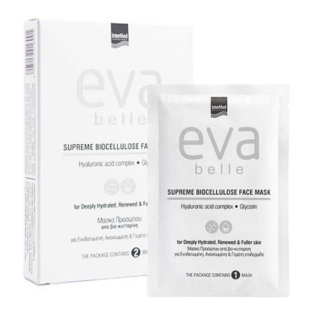Intermed Eva Belle Supreme Biocellulose Face Mask 2 τεμάχια