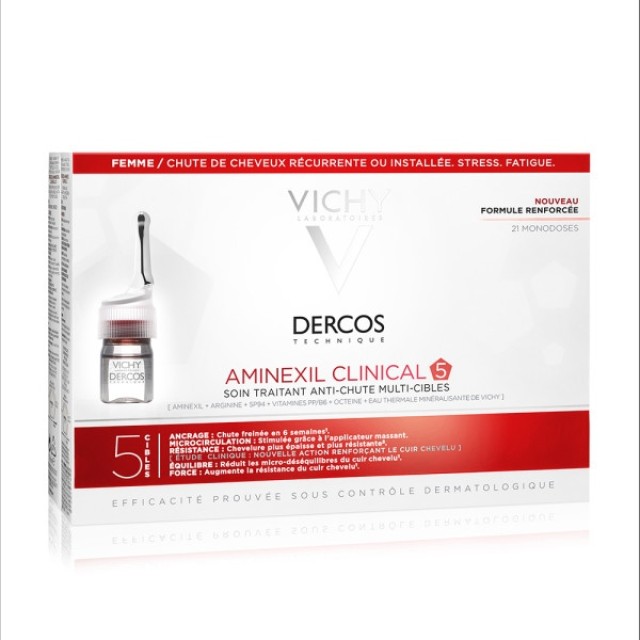 Vichy Dercos Aminexil Clinical 5 Women Women's Hair Loss Program 21x6ml
