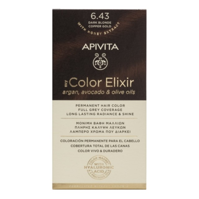 Apivita My Color Elixir Kit N6.43 Ξανθό Σκούρο Χάλκινο Μελί 50ml & 75ml