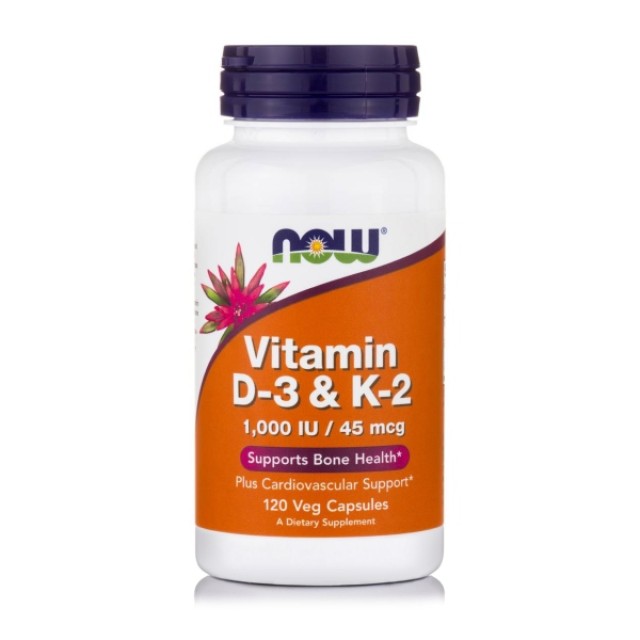 Now Foods Vitamin D3 & K2 1000IU/45mcg 120 capsules