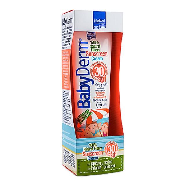 Intermed Babyderm Sunscreen Cream Natural Filters Face and Body SPF30 300ml