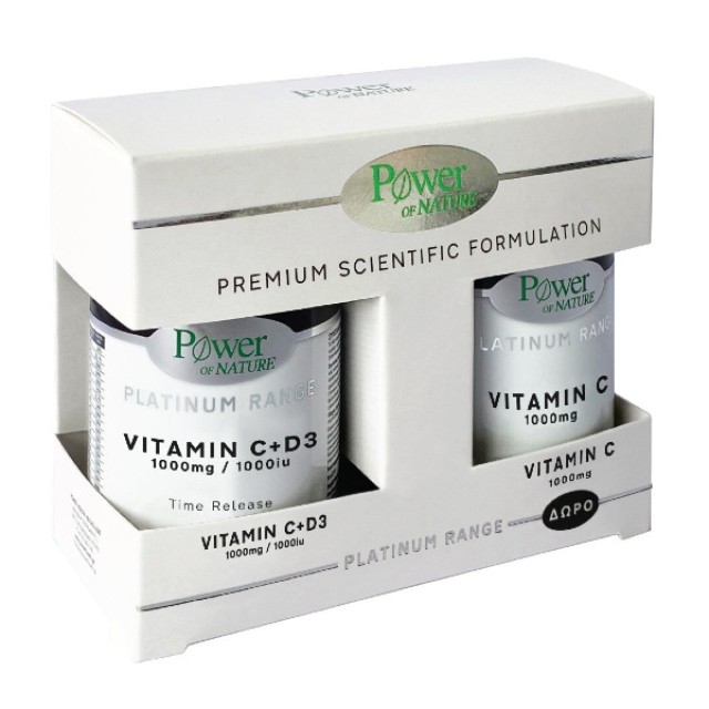 Power Health Platinum Range Vitamin C+D3 1000mg 30 ταμπλέτες & Δώρο Vitamin C 1000mg 20 ταμπλέτες