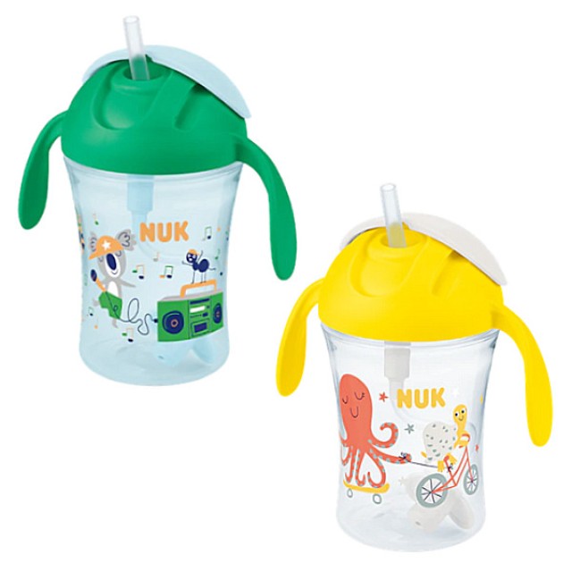 Nuk Motion Cup with Soft Straw Green or Yellow 8m+ 230ml