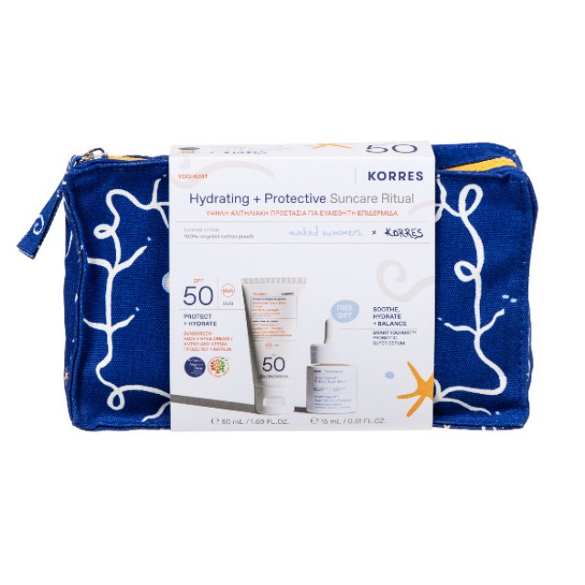 Korres Yoghurt Sunscreen Face and Eyes Cream SPF50 50ml & Smart Yoghurt Probiotic Super Serum 30ml