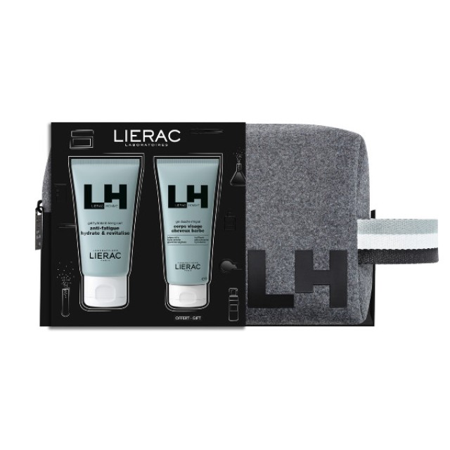 Lierac Homme Energizing Moisturizing Gel 50ml & All-Over Shower Gel 50ml & Travel Toiletries