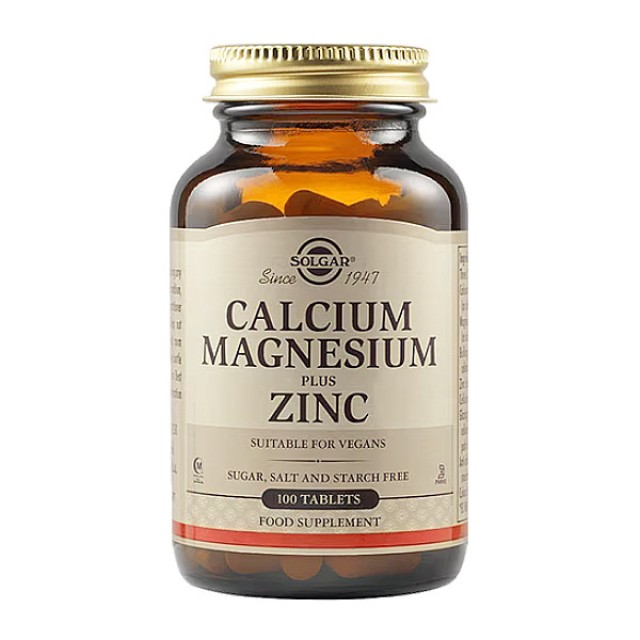 Solgar Calcium Magnesium Plus Zinc 100 ταμπλέτες