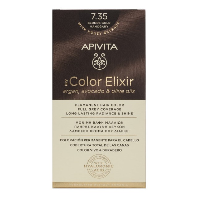 Apivita My Color Elixir 7.35 Blonde Gold Mahogany