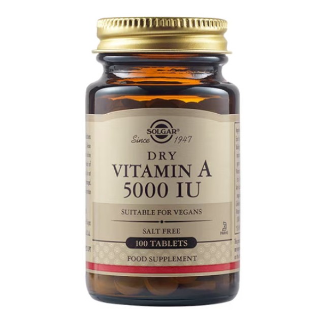 Solgar Dry Vitamin A 5000 IU 100 tablets
