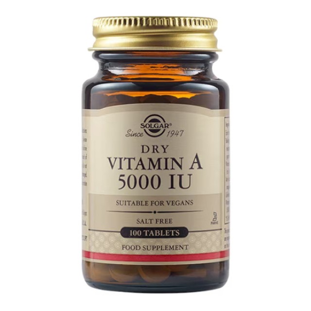 Solgar Dry Vitamin A 5000 IU 100 ταμπλέτες