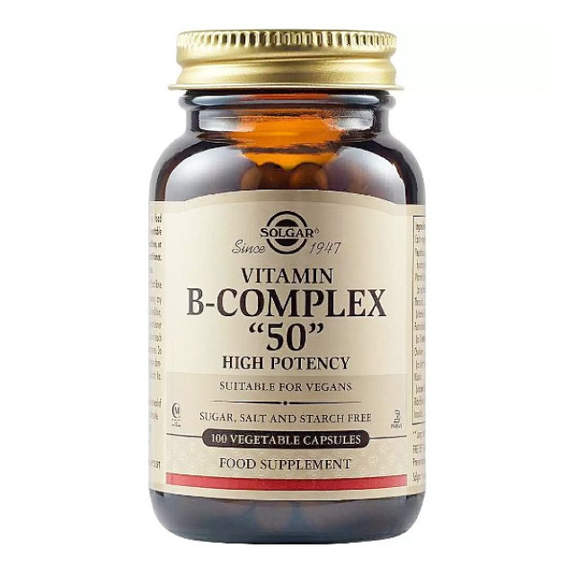 Solgar Vitamin B-Complex 50 High Potency 100 φυτοκάψουλες