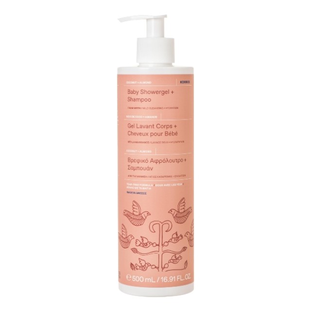 Korres Coconut & Almond Baby Shower Gel and Shampoo 500ml