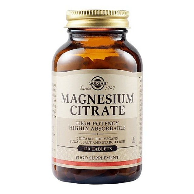 Solgar Magnesium Citrate 120 ταμπλέτες