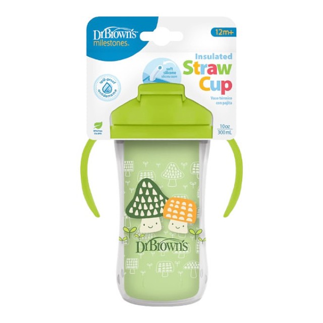 Dr. Brown's Insulated Straw Cup Πράσινο 300ml