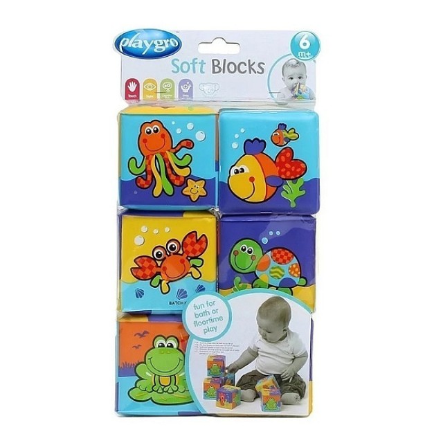 Playgro Soft Blocks 6m+ 6 τεμάχια